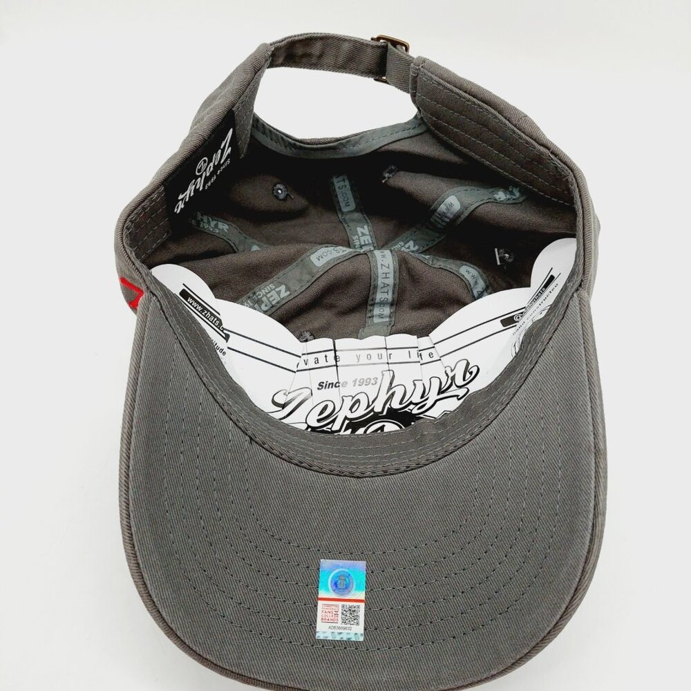 Ohio State Buckeyes NCAA Zephyr Gray Red Cap Hat Embroidered Buckle Strap - Picture 6 of 8